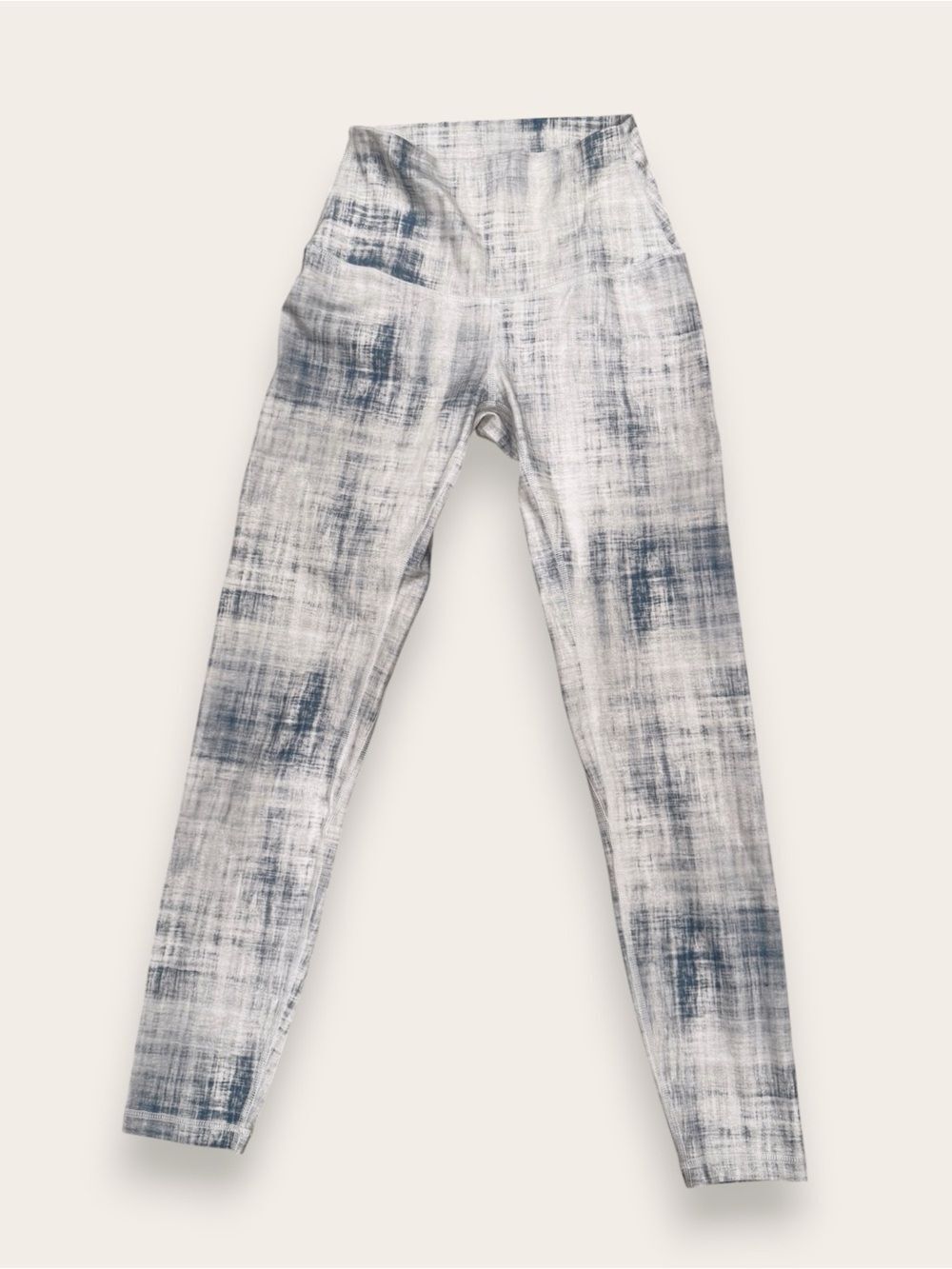 P'tula Brushed Blue and White High-Rise Leggings
